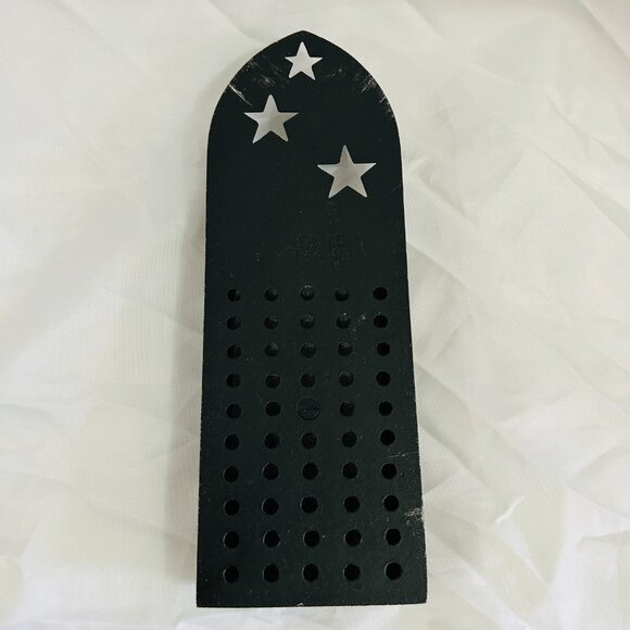 Vintage Black Cast Iron Fireplace Hearth Match Holder Cut Out Stars wall mount - Picture 4 of 16